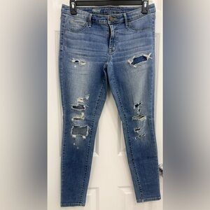 Distressed Blue Jeans